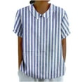 thumbnail image 1 of Blouses pour Femmes, T-Shirt Décontracté Imprimé Mode Manches Courtes Col Poupée Mignon Coton et Lin Blouse, 1 of 5