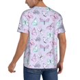 thumbnail image 2 of Uemuo Purple Butterfly Print Mens Polo Shirts Baseball T-shirt Performance Short Sleeve Golf Shirt Moisture Wicking Athletic Casual Collared T-Shirt-XX-Large, 2 of 7