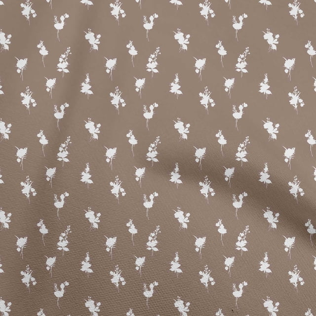 oneOone Silk Tabby Brown Fabric Floral Craft Projects Decor Fabric Printed By The Yard 42 Inch Wide