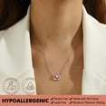 thumbnail image 5 of Beautlace 1 Carat Moissanite Necklace D Color VVS1 Round Cut Simulated Diamond Halo Pendant Necklace, 925 Sterling Silver July Birthstone Necklace Birthday Christmas Jewelry Gifts for Women, 5 of 12