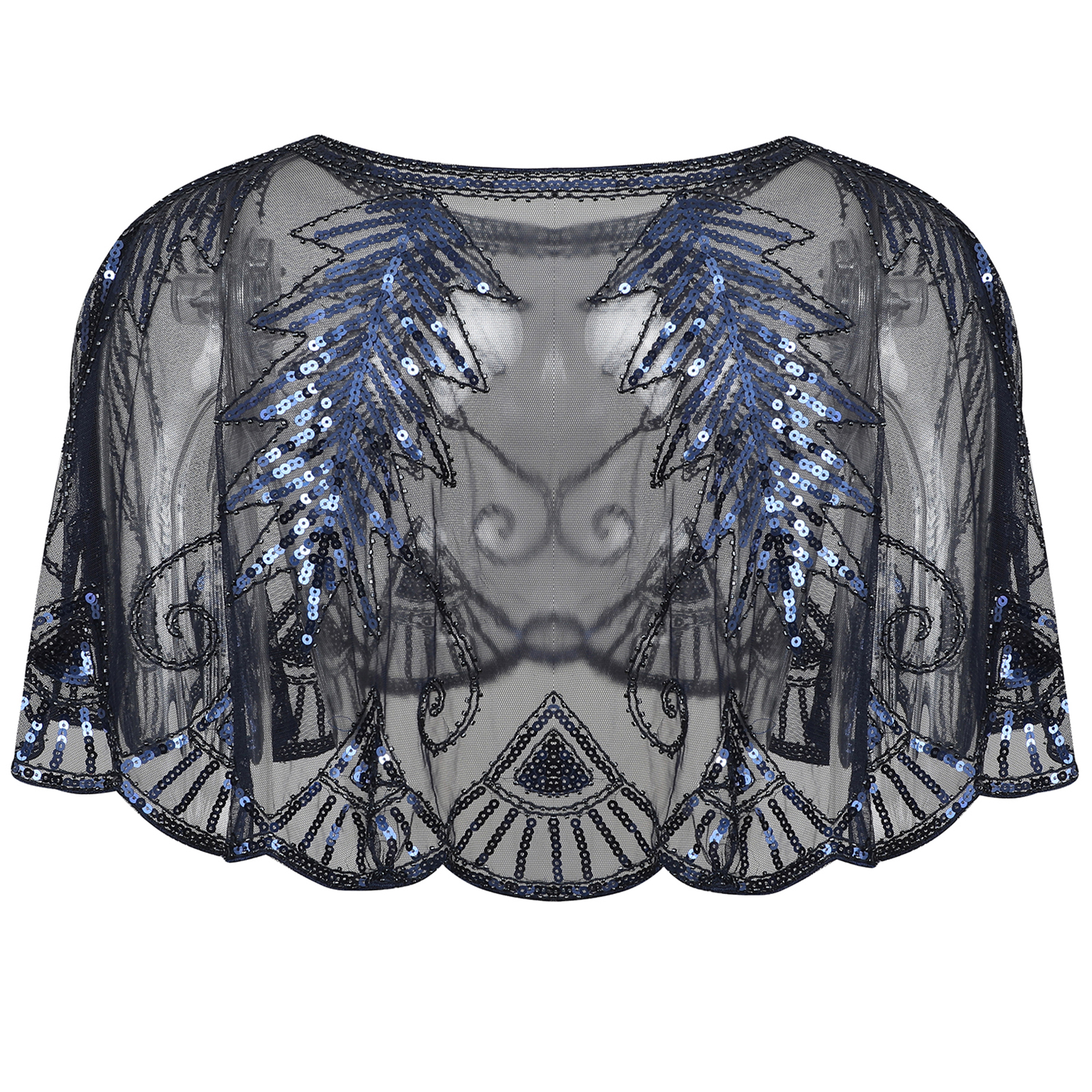 Vintage 20's Gatsby Sheer Shoulder Cover up Shawl Wraps Cape