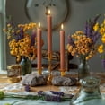 thumbnail image 5 of WYZworks 10" Fluted Ribbed LED Brown Tan Grooved Pillar Candles with 2 Remotes & 24h Timer Memory, On/Off Switch - Flameless Dimmable Battery Operated w/Flicker Mode, Home Wedding Decor (12 Pack), 5 of 9