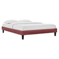 thumbnail image 1 of Modway Cadre de Lit Plateforme Simple en Velours de Performance Couleur Rose Poussiéreux, 1 of 5