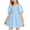 Blue, variant on Luxalzxs Babydoll Mini Dress for Girl Summer Square Neck Puff Sleeve High Waist A-Line Smocked Dresses Toddler Baby Girl Solid Color Casual Boho Party Dress 3-14 Years