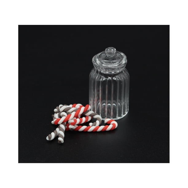 Muñecas Casa Dulces Christmas Candy Candy Stick Glass Jars Colores brillantes Muñeca Muñeca Miniatura Casa Accesorios Pretend Play Class 1/12 Inevent FN001894-00