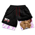 thumbnail image 3 of Baki Hanma-pantalones cortos de gimnasio para hombre, ropa deportiva de secado rápido, con estampado 3D de Manga, 2 en 1, 3 of 5