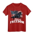 thumbnail image 4 of mgoYE USA 250th Birthday Celebration Top, Girls Boys’s 4th of July Patriotic Short Sleeve Shirt America 250th Anniversary T Shirt Boys(Red,5-6 Years), 4 of 5