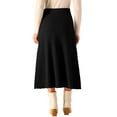 thumbnail image 3 of INSPIRE CHIC Women's Ribbed Knit A-Line Skirts Elastic High Waist Stretchy Sweater Midi Skirt S Black, 3 of 6