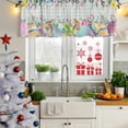 thumbnail image 5 of Vintage Easter Curtain Valances for Windows, Kitchen Valance Window Treatments Panel 2 Pack, Colorful Floral Eggs Bunny Blue Plaid Rustic Rod Pocket Short Curtains for Bathroom Bedroom 42 x 12 Inch, 5 of 8