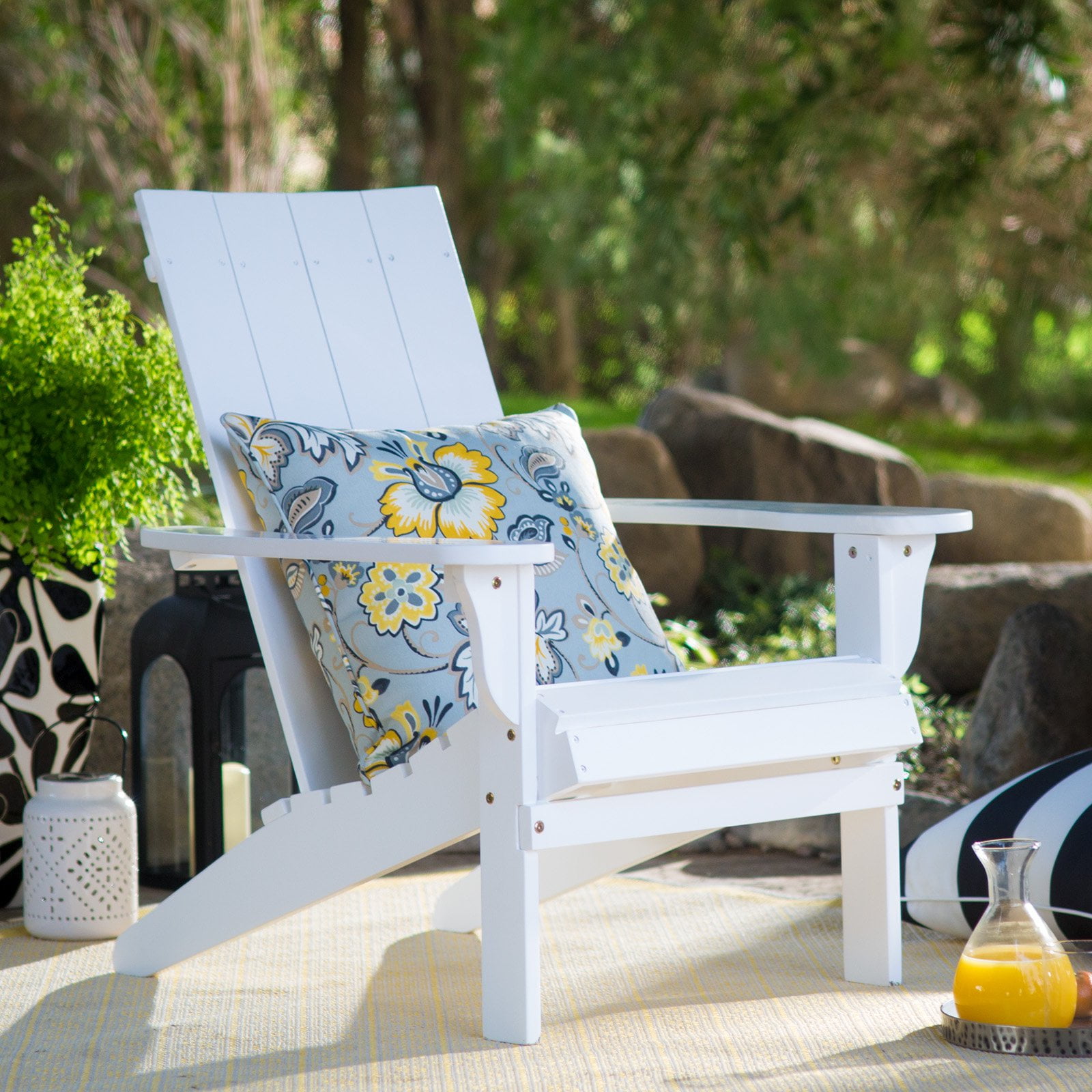 Belham Living Portside Modern Adirondack Chair White by