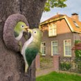 thumbnail image 2 of Escultura de pájaro de resina para decoración de jardín, tronco de árbol realista, 2 of 3