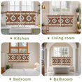 thumbnail image 6 of Southwest Tier Curtains, Western Brown Yellow Geometric Abstract Art Wooden Light Filtering Kitchen Curtains, 2Pcs Rod Pocket Half Window Treatments Panels for Sink Cafe Cabinet Camper 27.5x36 Inches, 6 of 9