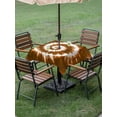 thumbnail image 2 of Square Outdoor Tablecloth With Umbrella Hole And Zipper– Abstract Explosion Tie Dye Waterproof Patio Table Cover for Party, Picnic, Backyard, 54"x54" , Brown White, 2 of 8
