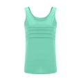 thumbnail image 2 of AKOEE Summer Tank Tops Women Loose Fit Casual Basic Tees Crewneck Sleeveless Plain Tshirts with Pleats (2XL, Green), 2 of 6