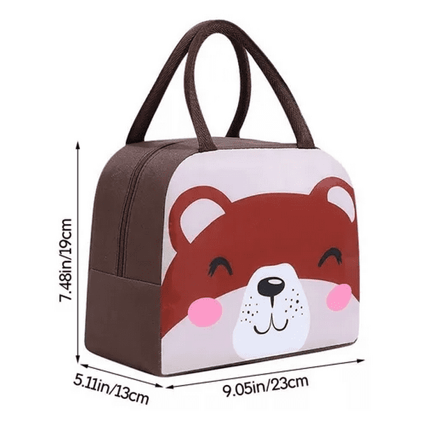 Lonchera Termica De Almuerzo Estilo Infantil Animalito Koala Malubero cremallera y bolsillo exterior
