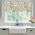 thumbnail image 4 of Teal Orange Eucalyptus Tie Up Curtains for Windows, Adjustable Balloon Window Shades, Spring Botanical Leaves Kitchen Window Treatments Farmhouse Short Curtains with Rod Pocket 42"x45", 4 of 8