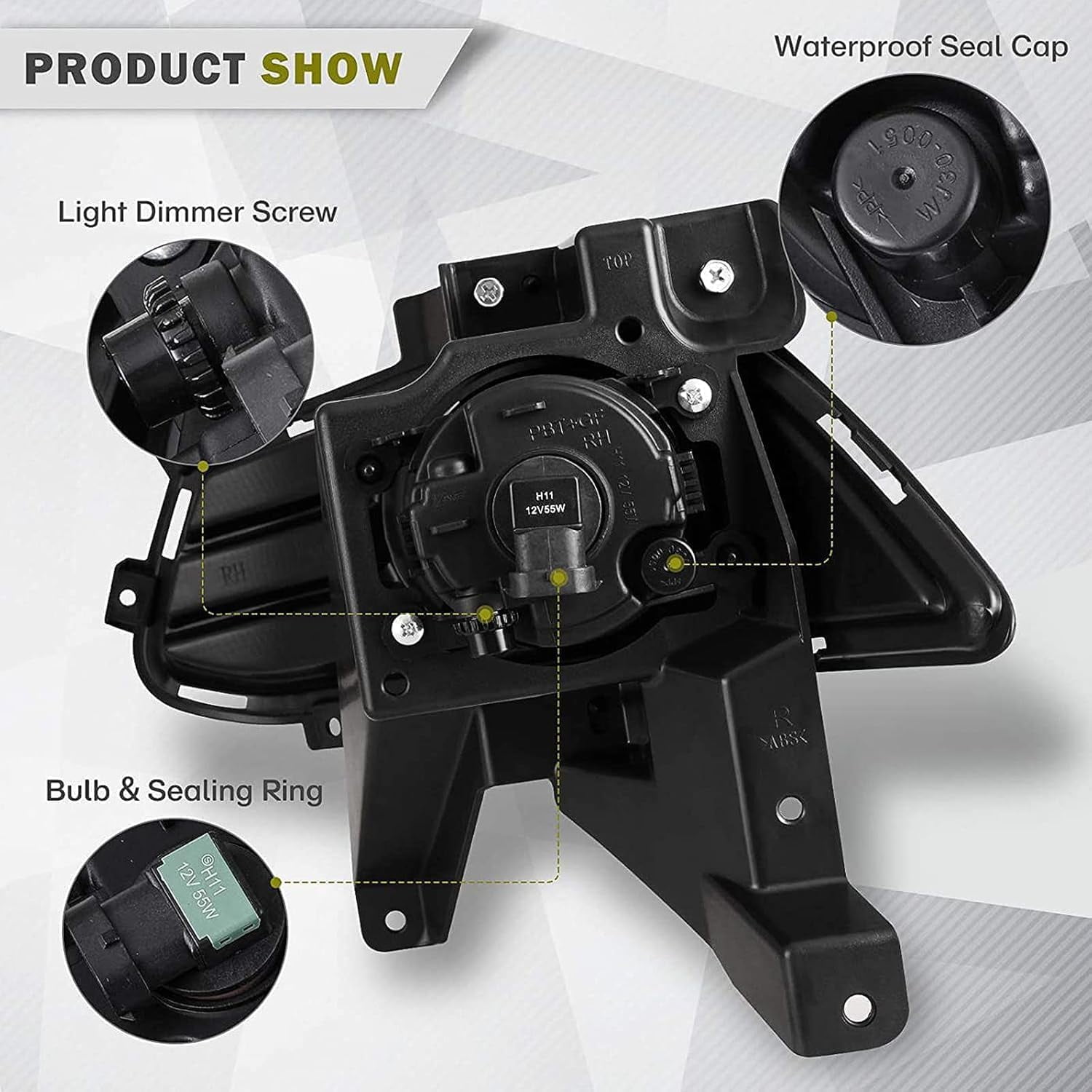 2PCS Fog Lights Assembly for 2013 2014 2015 2016 Ford Fusion,Smoked Lens