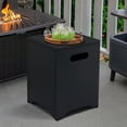 thumbnail image 7 of Tcbosik Gas Tank Storage Iron Side Table, 16.1" Square End Table with 110lbs Load Capacity, Home Decor for Living Room, Patio, Deck, Balcony - Black, 80L Hidden Compartment, 7 of 7