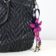 thumbnail image 4 of Hanging Purple Bouquet of Leather Flowers & Wood Accented Keychain, 4 of 6