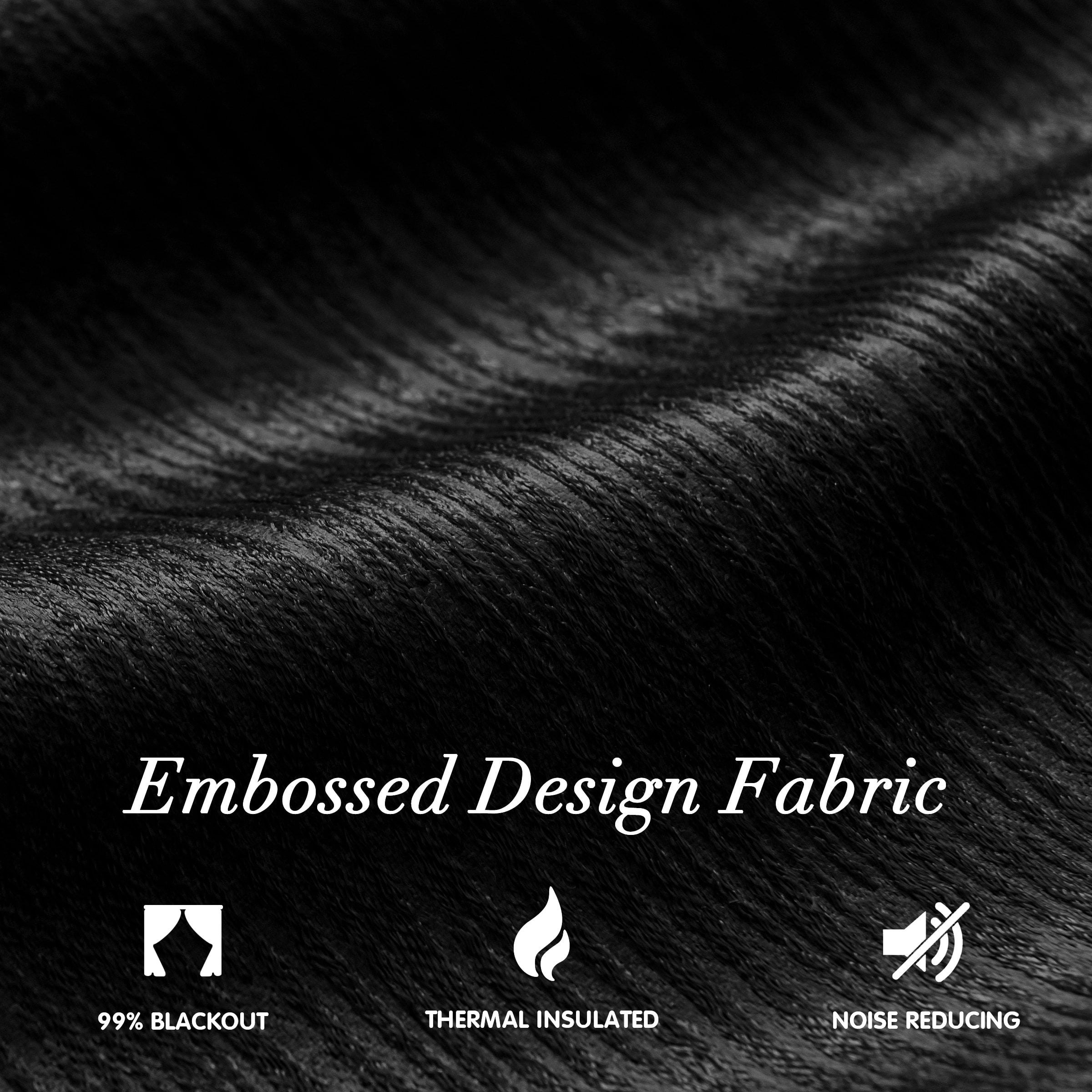 Subrtex Blackout Curtains 2 Panels Room Darkening Grommet Drapes, Black, 52"x 95"