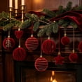 thumbnail image 5 of 35-Piece Burgundy Christmas Ornament Set, Red and Gold Glitter Christmas Balls, 2.36 Inch Shatterproof Tree Ornaments with Stars and Bows, 5 of 6