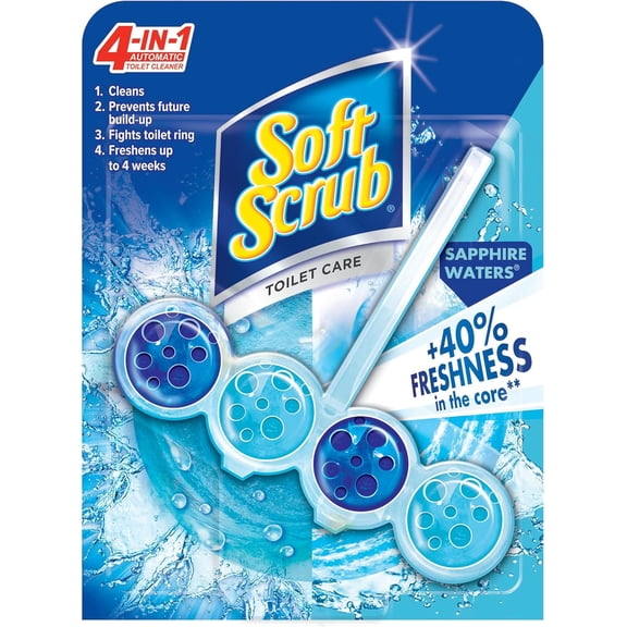 4-in-1 Rim Hanger Toilet Bowl Cleaner, Sapphire Waters, 6 Count