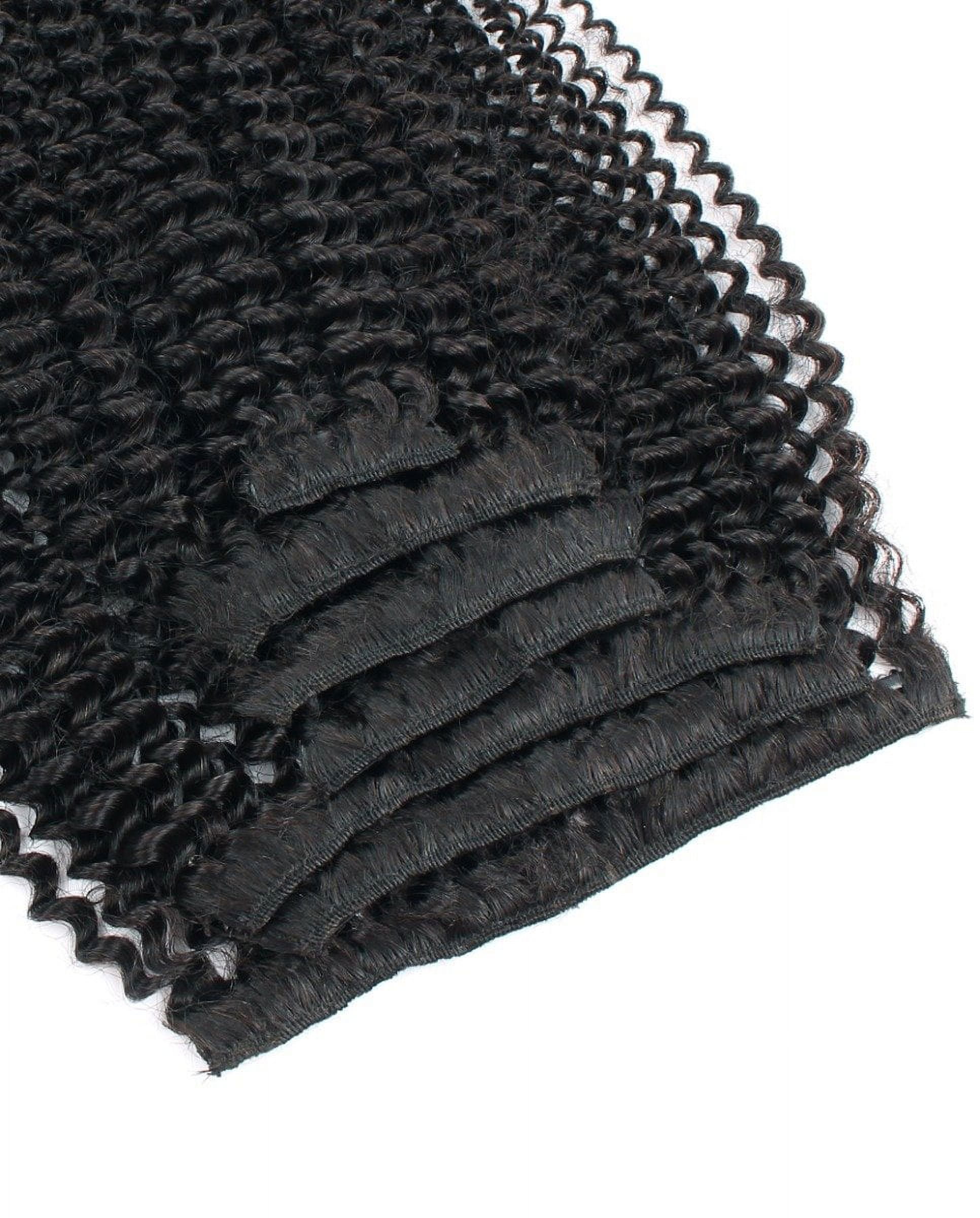 Curly Clip in Hair Extensions 100% Remy Human Hair Thick Hair Kinky Curly Clip ins 120g 1B# Natural Black 16 Inches