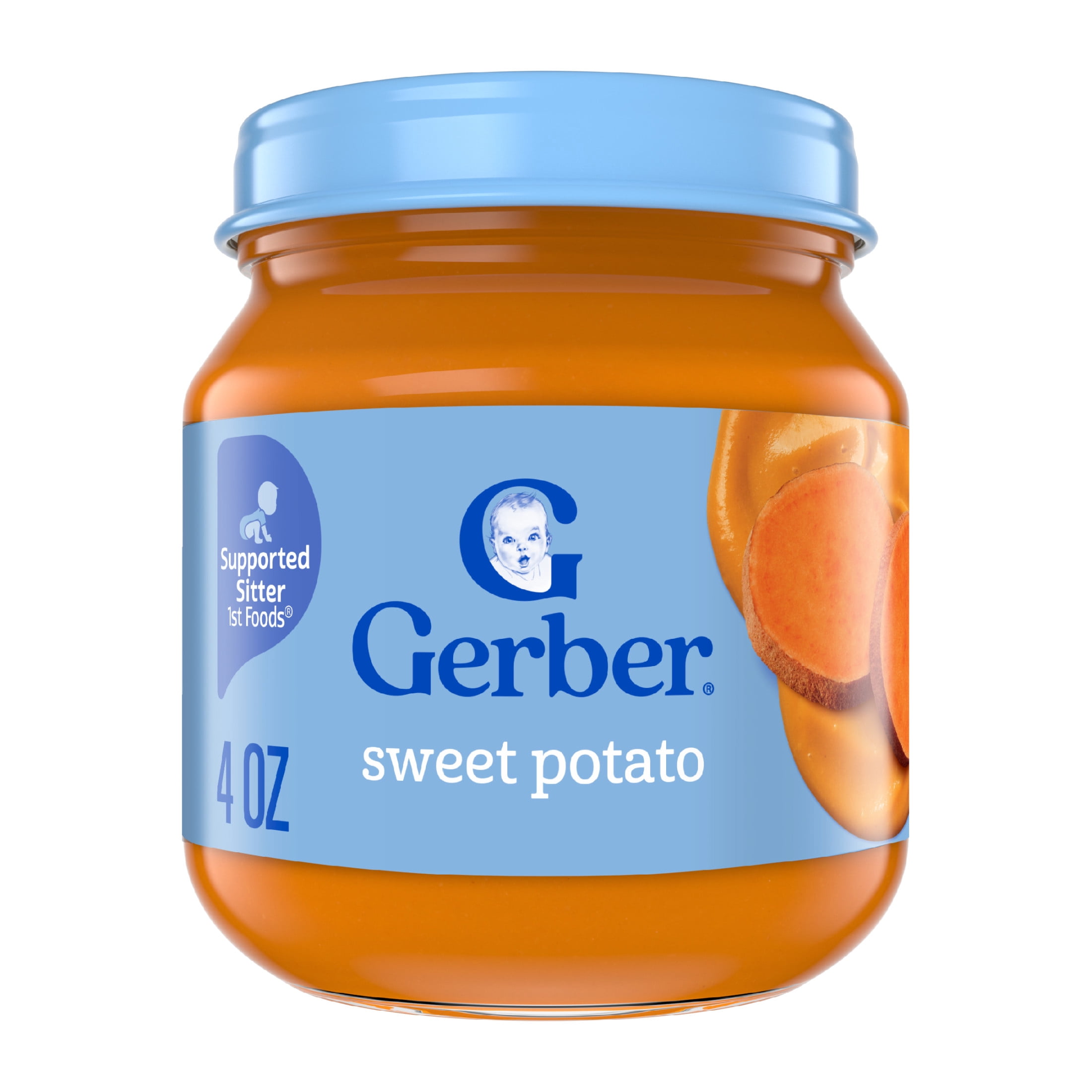(3 pack) Gerber 1st Foods Natural for Baby Baby Food, Sweet Potato, 4 oz Jar