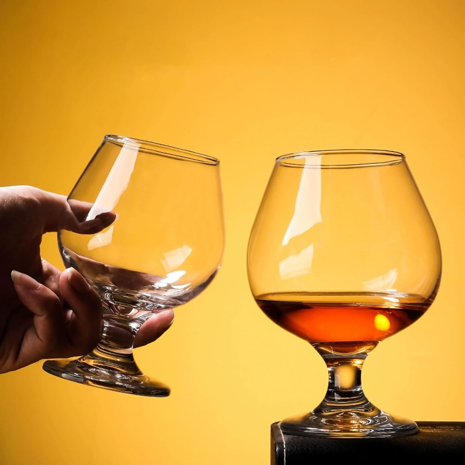 Whiskey Glasses Set of 4, Bourbon Glass, Old Fashioned Glasses, 11.5 Oz Short Stem Wine Glass for Spirits, Vodka, Scotch,Cognac, Brandy, Cocktails for New Year's