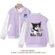 thumbnail image 3 of Abrigo de uniforme de béisbol con estampado de dibujos animados Sanrios, chaqueta Kawaii Kuromi Cinnamoroll, Top de manga larga, ropa para niños, 3 of 5