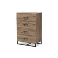 thumbnail image 2 of Baxton Studio Daxton Modern and Contemporary Rustic Oak Finished Wood 4-Drawer Storage Chest, 2 of 9