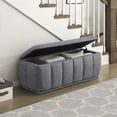 thumbnail image 2 of OakvillePark Halorini Textured Fabric Lift Top Storage Bench, Gray, 2 of 9