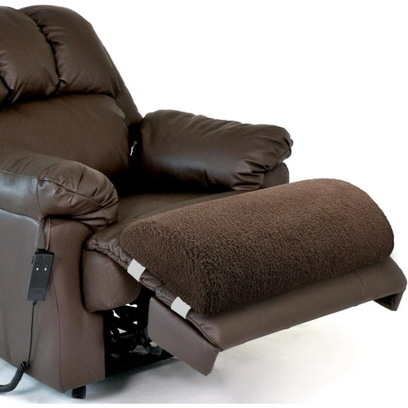 Recliner Foot Pillow Cushion – High Resilience Sherpa Memory Foam Bolster, Multipurpose Half Roll Leg Pillow for Bed, Chair, Sofa – Headrest, Back, Lumbar Support (Chocolate)