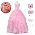 thumbnail image 2 of Disfraz de Glinda Wicked para mujer adulta, vestido rosa, disfraz de Halo para juego de rol, traje de fantasía para Halloween y carnaval, 2 of 5