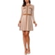thumbnail image 1 of Vestido A-Line Elegante de Cuello Redondo con Botones para Mujeres INSPIRE CHIC en Estampado de Houndstooth Color Naranja, 1 of 6