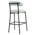 thumbnail image 4 of FFZ 26 inch Teddy Fabric Counter Height Bar Stools Black Powder Coating Base Set Of 2 Snow, 4 of 10