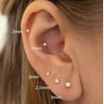 thumbnail image 4 of Xukmct 6 Pairs 316L Stainless Steel Earrings Stud Earrings Set 3-8mm Round Cubic Zirconia Earrings Stud for Women Men, Rose Gold, 4 of 6