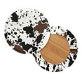 thumbnail image 2 of ZIATUBLE Cow Print Chair Seat Cushion Cover Polyester Round Stool Slipcover 14-16 Inch Easy to Install Padded Bar Stool Covers Round Pack of 2 Universal Elastic Bar Stool Covers Round, 2 of 6