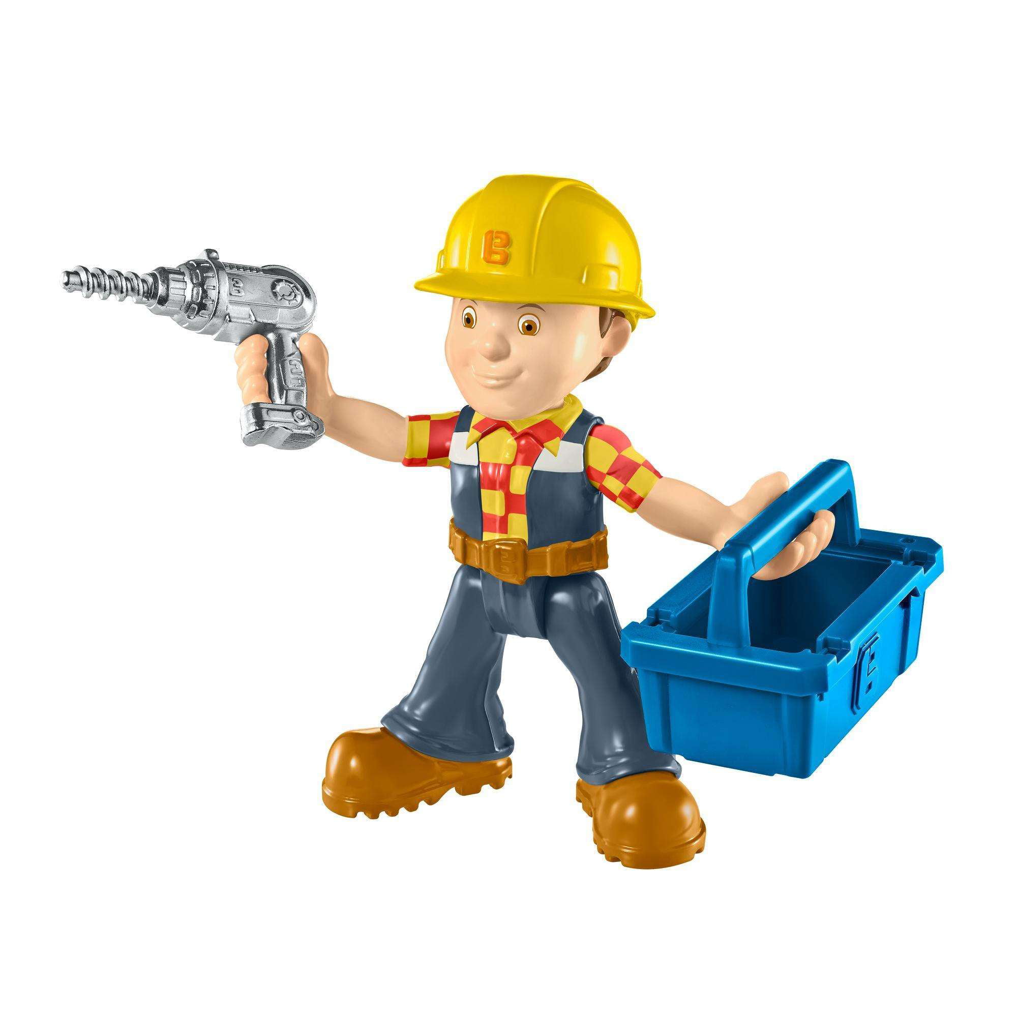 Bob The Builder-Riparazione e Bob Figura Build DIE-CAST DRILL TOOLCASE e la figura 