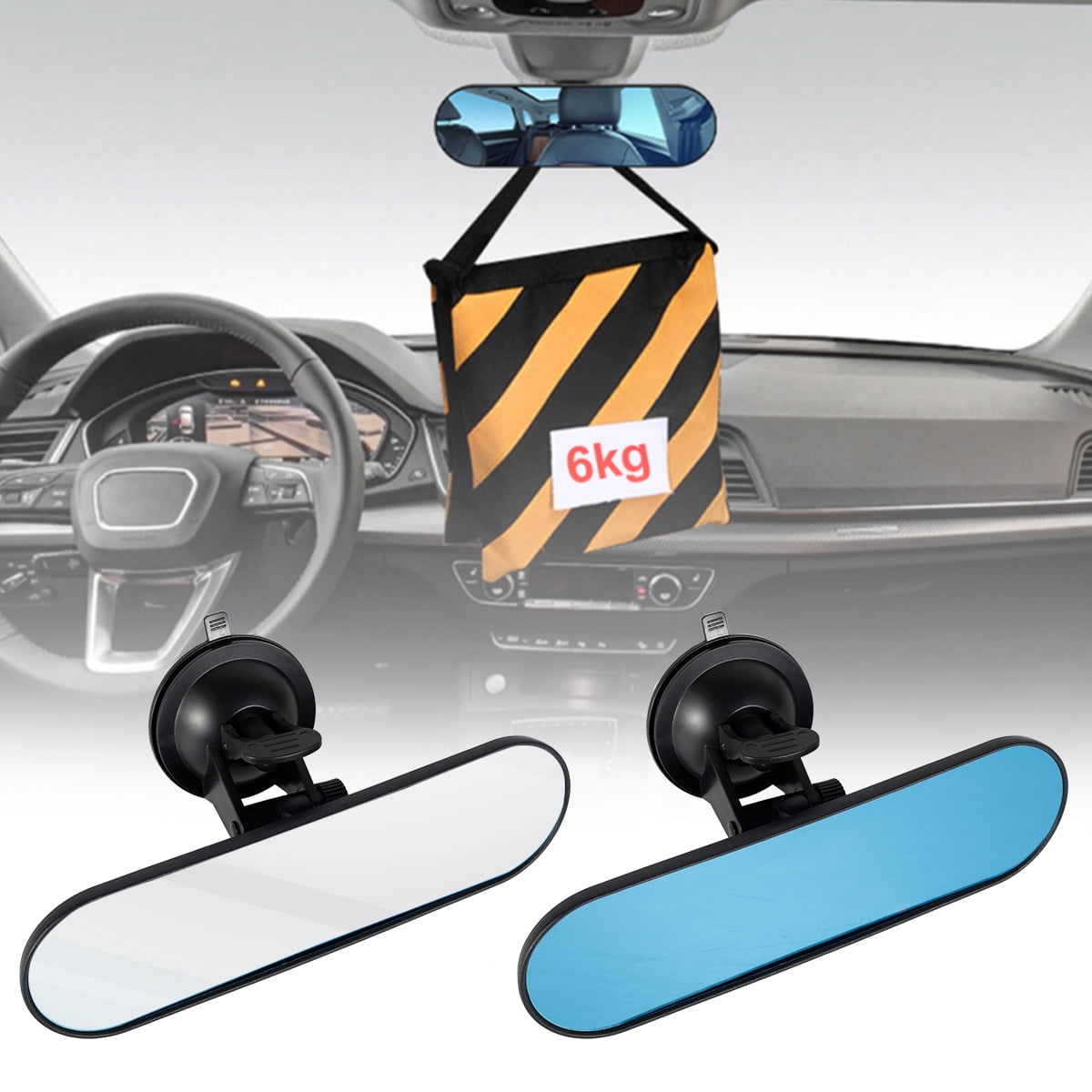 Rear View Mirror ,8.7 x 2.6 Inch Universal Rearview Mirrors Driving