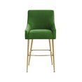 thumbnail image 2 of TOV Furniture Beatrix Green Velvet Upholstered Counter Stool - Gold Legs, 2 of 6