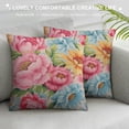 thumbnail image 3 of Creowell  Pink Floral Pillow Cases,Watercolor Rose Peony Flower Pillow Covers, Zipper&amp; Double-Sided Printed Modern Decorative Pillow Covers Spring Pillow Cases for Couch Sofa Bed, 3 of 5