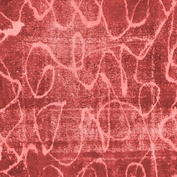 Ahgly Company Indoor Square Abstract Red Modern Area Rugs, 3' Square