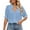 Sky Blue, variant on Bigersell Women's Tops, Tees & Blouses Women's Round-Neck Solid Color Chiffon Lace Short Sleeve Tops Plus Wraps Sweetheart Short Sleeve T-shirts Style B16476, White M