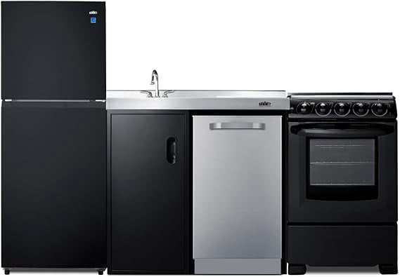 80" Wide All-In-One Kitchenette with Range and Dishwasher