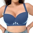 thumbnail image 4 of Blmnix Womens Bra Underwire Seamless Bras Plus Size Bralettes Blue Balconette Bras for Women,46C, 4 of 8