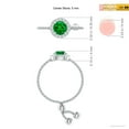 thumbnail image 4 of ANGARA Natural Round Emerald Bolo Ring with Diamond Halo in 14K White Gold for Women (Size-5mm) | May Birthstone, Birthday, Anniversary, Jewelry Gift for Women | Natural Emerald Ring, 4 of 9