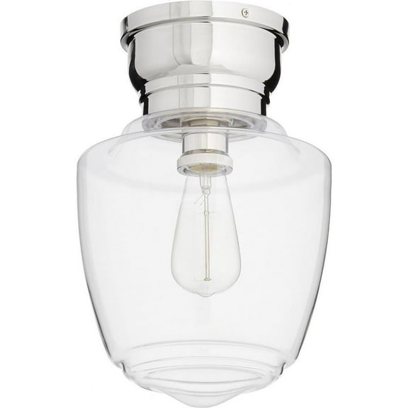 1 Light Flush Mount in Transitional Style 9 inches Wide By 13.5 inches High-Polished Nickel Finish Bailey Street Home 183-Bel-2811021