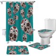 thumbnail image 2 of FMSHPON Halloween Theme 4 Piece Bathroom Set Shower Curtain Bath Rug Contour Mat and Toilet Lid Cover, 2 of 8
