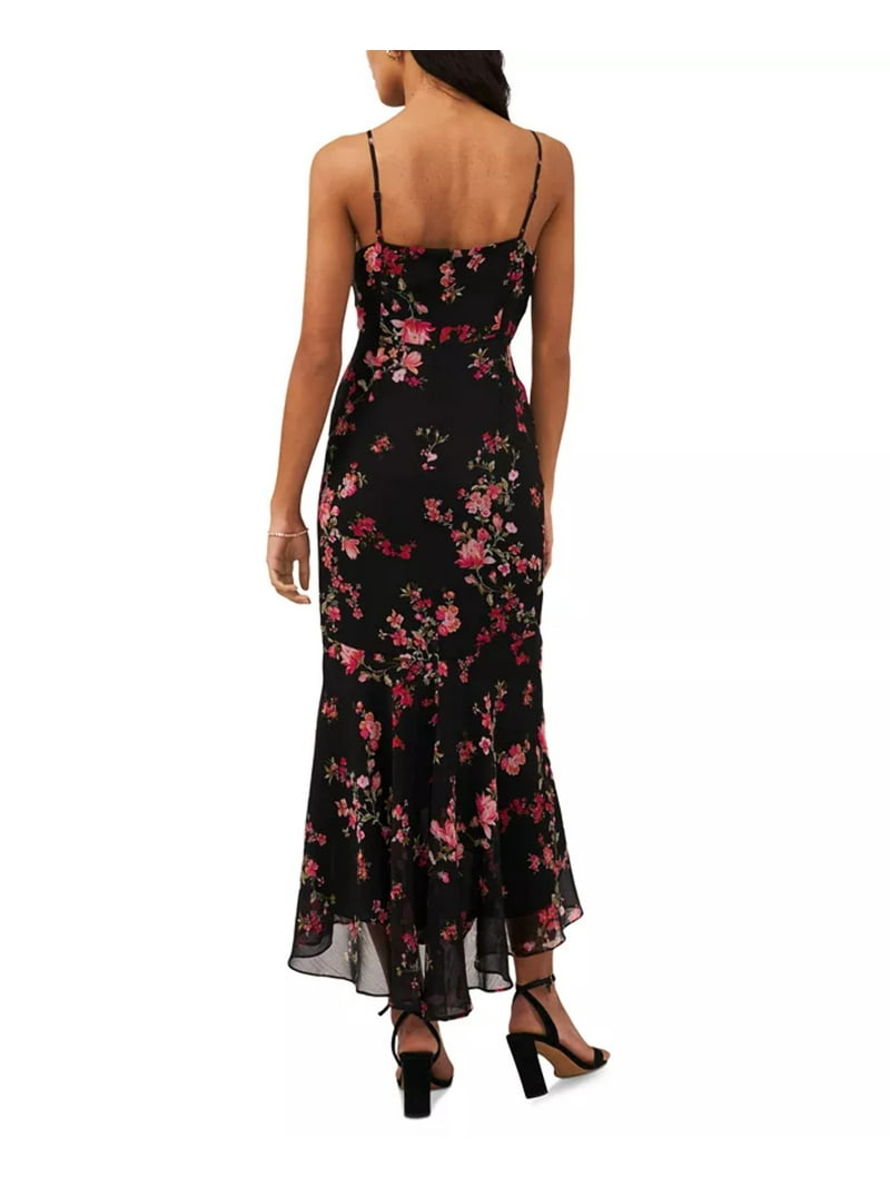 red and white floral dress White and Red Floral Buttoned Lapel Maxi Dress – Uoozee official